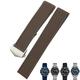 HKTS 20mm 22mm Rubber Silicone Watch Strap Black Blue Brown Watch Bands for Tag Heuer CARRERA AQUARACER F1 Diving Waterproof Bracelet (Color : Brown silver, Size : 22mm)