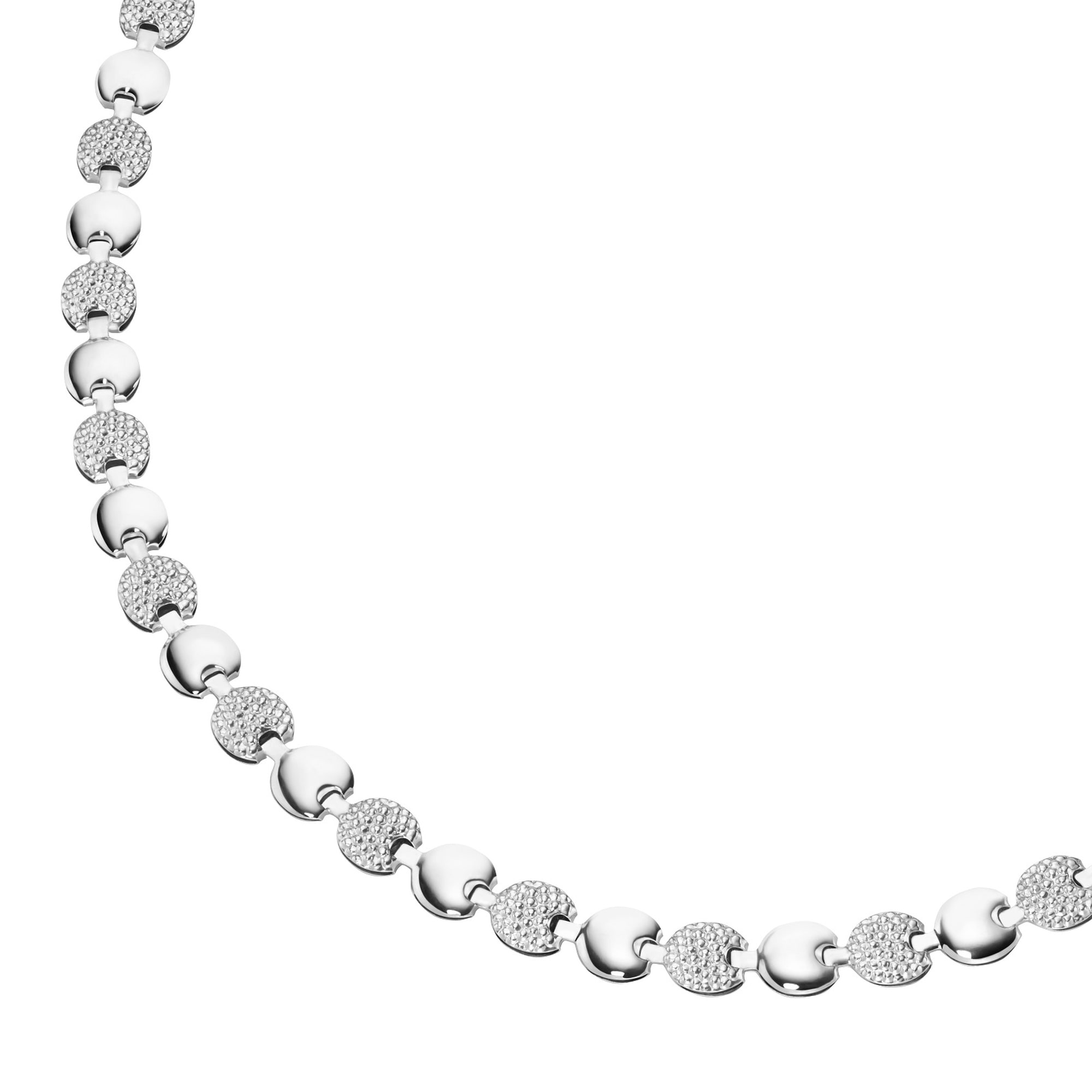 Collier SMART JEWEL "linsenförmige Silberelemente, Silber 925", silber, Halsketten, 45cm, Silber 925 (Sterlingsilber) Image