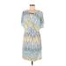 Jessica Simpson Casual Dress - Wrap: Blue Chevron Dresses - Women's Size 6