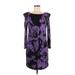 Tibi Casual Dress - Mini Scoop Neck 3/4 sleeves: Purple Print Dresses - Women's Size Medium