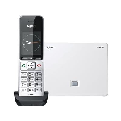 GIGASET Schnurloses DECT-Telefon "COMFORT 500A mit IP BASE", schwarz-weiß (silber, schwarz, weiß), Stationärtelefone Image