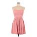 Body Central Casual Dress - A-Line Sweetheart Sleeveless: Pink Solid Dresses - Women's Size Medium