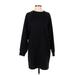 H&M Casual Dress - Shift Crew Neck Long sleeves: Black Print Dresses - Women's Size Small