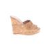 Charles by Charles David Wedges: Slip-on Platform Boho Chic Tan Shoes - Women's Size 7 1/2 - Open Toe