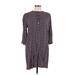 Gap Casual Dress - Mini Crew Neck 3/4 sleeves: Purple Dresses - Women's Size Large Petite