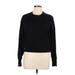 DKNY Sport Sweatshirt: Black Solid Tops - Women's Size Large