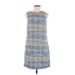 Akemi + Kin Casual Dress - Shift High Neck Sleeveless: Blue Stripes Dresses - New - Women's Size 6