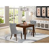 East West Furniture Dining Set Consists of a Square Kitchen Table and Parson Chairs, Antique Walnut (Pieces Options)