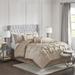 7pc King Size Embroidery Tufted Comforter Set Taupe