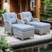 Outdoor Chairs with Ottoman Set of 4