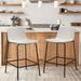 24 Inch Counter Height Barstools with Back, PU Leather Bar Chairs，Metal Bar Stools set of 2