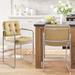 Leather Counter Height Barstool, Button Tufted Upholstered Bar Stools with Metal Legs