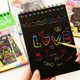 Carnet de notes en papier à gratter arc-en-ciel pour enfants cahier magique noir bricolage