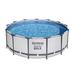 Bestway Steel Pro Round Above Ground Outdoor Backyard Swimming Pool Steel in Gray | 13' x 13' x 48" | Wayfair 5618UE-BW