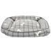 Tucker Murphy Pet™ Safavieh Plaid Cotton Pet Bed Polyester/Cotton in Gray/White | 8 H x 28 W x 24 D in | Wayfair F47ADC6E7041443B92DB5F159D89EC6D