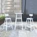 George Oliver Kinh Square 2 - Person 21.65" L Outdoor Standing Height Table Set Plastic in White | 21.65 W x 21.65 D in | Wayfair