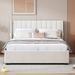 Everly Quinn Bergues Upholstered Platform Storage Bed w/ 4 Drawers Metal in Brown | 43.5 H x 64.75 W x 84.75 D in | Wayfair