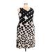 DressBarn Casual Dress - Sheath Scoop Neck Sleeveless: Black Polka Dots Dresses - Women's Size 18