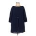 Rag & Bone/JEAN Casual Dress - Popover Boatneck 3/4 Sleeve: Blue Dresses - Women's Size Small