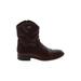 FRYE Ankle Boots: Burgundy Solid Shoes - Women's Size 6 - Round Toe