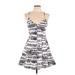 Parker Casual Dress - Mini: Gray Print Dresses - Women's Size Large