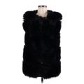 PrettyLittleThing Faux Fur Jacket: Mid-Length Black Print Jackets & Outerwear