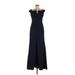 Dessy Collection Cocktail Dress - Formal Plunge Sleeveless: Blue Solid Dresses - New - Women's Size 6