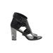 Rebecca Minkoff Heels: Black Snake Print Shoes - Women's Size 9 - Open Toe