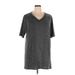 Casual Dress - Mini V Neck Short sleeves: Gray Dresses - Women's Size 1X