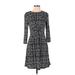 Vince Camuto Casual Dress - A-Line Crew Neck 3/4 sleeves: Black Dresses - Women's Size 4