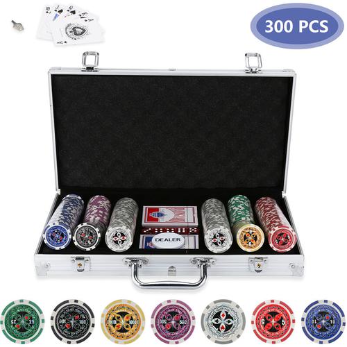 Pokerkoffer 300 Chips Laser Pokerchips Poker 11.5 Gramm . 2 Karten. Händler. 5 Würfel. mit