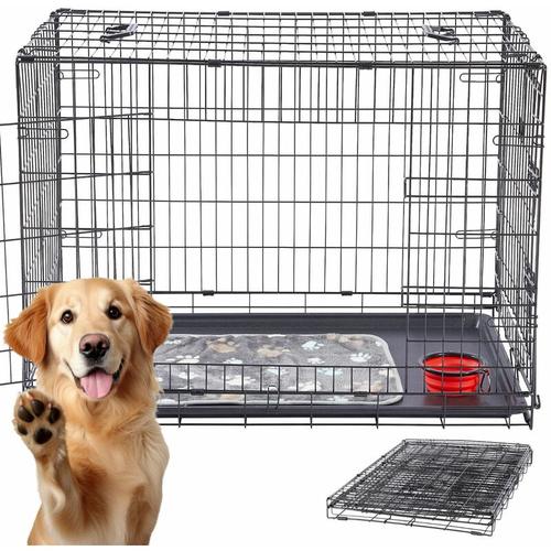 Hundekäfig 107 x 71 x 77,5 cm Hundetransportbox Auto klappbar Hundebox faltbar Transportbox Hund