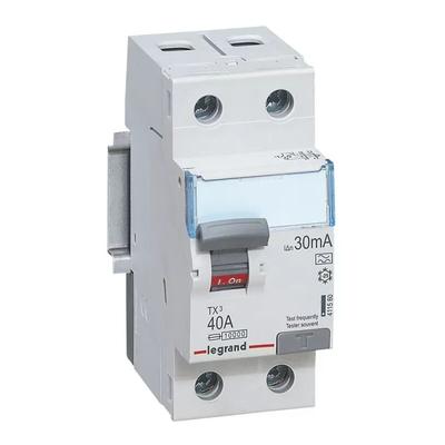 Legrand - TX3 Fehlerstromschutzschalter 40A, 2-polig, 30mA, Typ a, 230VAC, 2TE 411560 Image