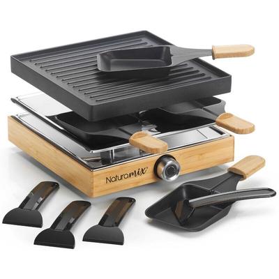 Raclettegerät für 4 personen 750 w + grill Naturamix RACWOOD4