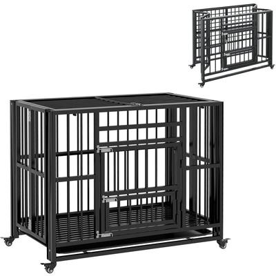 Hundekäfig, Haustierkäfig, Klappbare Hundehütte für kleine und mittelgroße Hunde, Hundebox mit Image