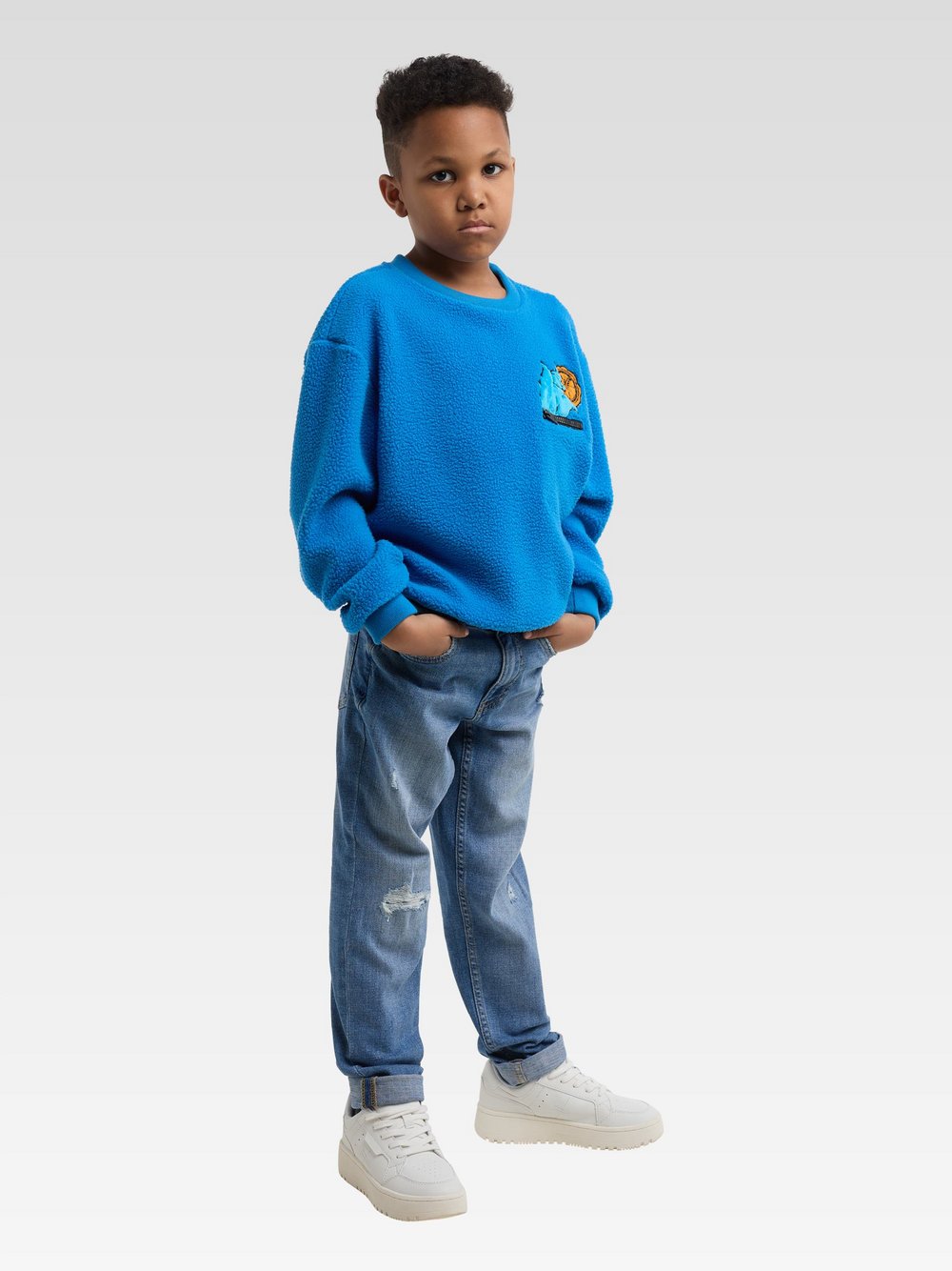 Carlo Colucci Sweatshirt Kinder blau, 110