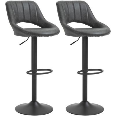 Barhocker 2er Set, Gepolstert Barstuhl mit Metallgestell, Lehne, Höhenverstellbar Küchenstühle mit Image