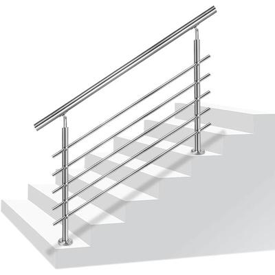 Geländer 80cm Edelstahl Treppengeländer Winkelverstellbar Handläufe mit Kugelring & 2 Pfosten Innen Image
