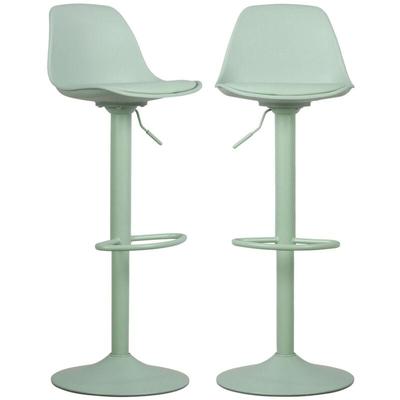 2er Set verstellbare Barhocker mit Sitzbezug aus Kunstleder - Sweeek Image