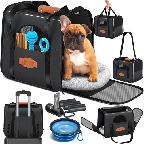 Hundebox Hundetasche Transportbox 2in1 Hunde & Katzentasche Hundetransportbox inkl. Pet-Kissen + 3x