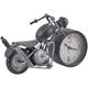 Tischuhr Schwarz / Silber Höhe 19 cm Motorradform Schlafzimmer Wohnzimmer - Schwarz