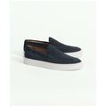 Brooks Brothers Men's Hampton Suede Slip-On Sneakers | Navy | Size 9 D