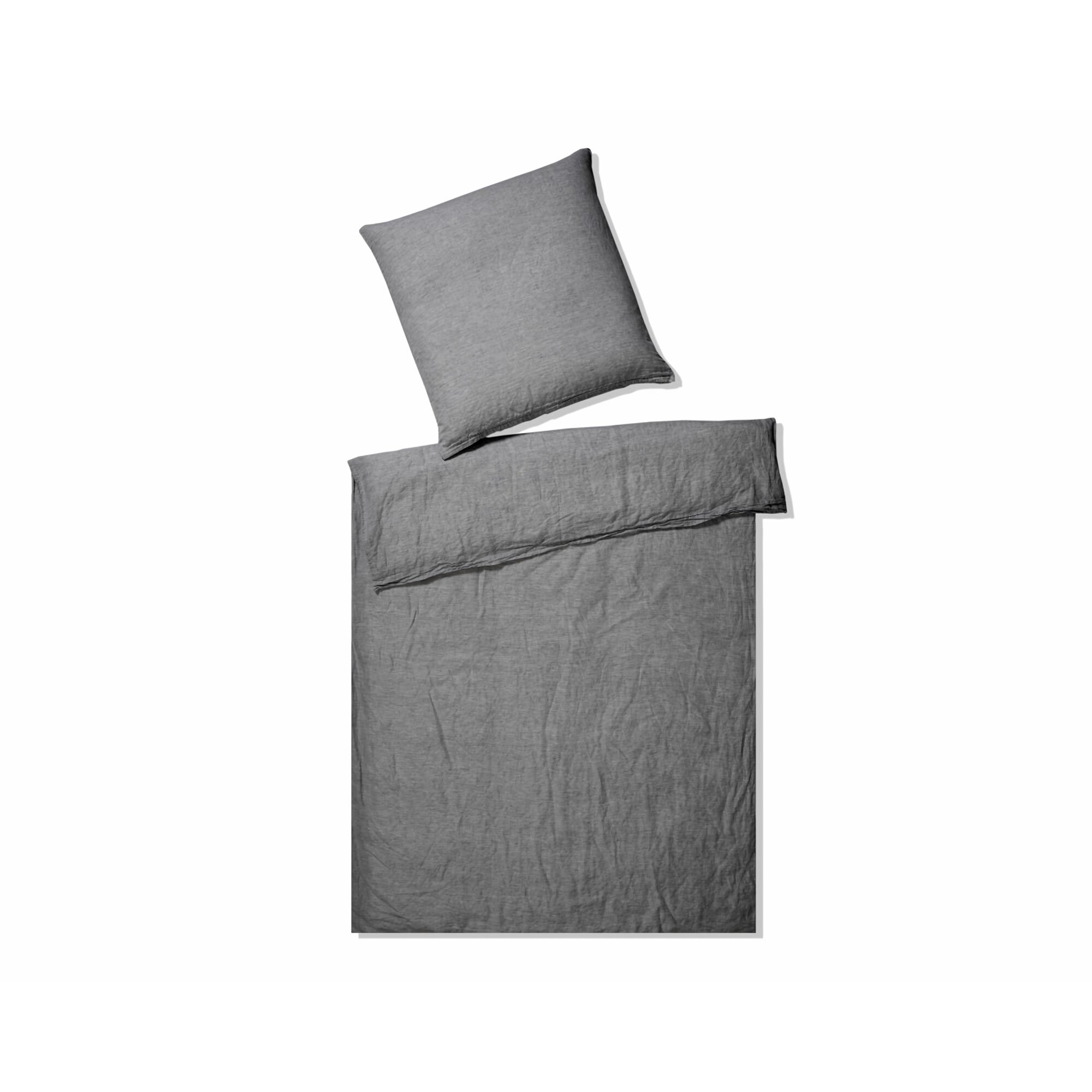 Elegante Casual Bettwäsche »Breeze« Grau-Melange 7038-990 Bettwäsche 200x200 cm / 2x 80x80 cm