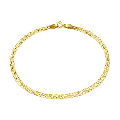 Armband LUIGI MERANO "geflochtene Fantasiekette, Gold 585" Gr. 21, gold, Armbänder, Damen, 21cm, Gelbgold 585