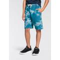 Sweatbermudas KANGAROOS "Kangaroos Jungen" Gr. 140/146, N-Gr, blau (blau batik allover) Jungen Hosen Bermudas