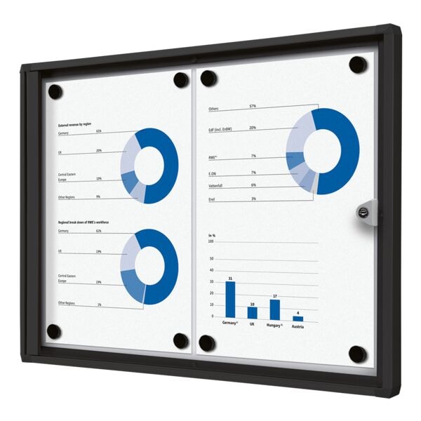 Showdown Displays Abschließbarer Schaukasten »Economy« 2x A4 (A3) schwarz, 49.1x35x2.6 cm