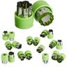 Set 20 Formine Biscotti, Stampini Dolci Natale, Forme Tagliabiscotti in Acciaio Inox, Manico, Verde