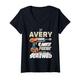 Damen Avery Name If Can't Fix It Persönlicher Ehemann Handy Man Manly T-Shirt mit V-Ausschnitt