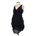 Gap - Maternity Casual Dress - Mini Plunge Sleeveless: Black Print Dresses - Women's Size X-Small