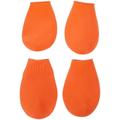 4pcs Waterproof Rain Shoes Non-slip Shoe Cover Outdoor Footwear Durable Shoe Cover for Pet Cat Dog (Orange Size M)